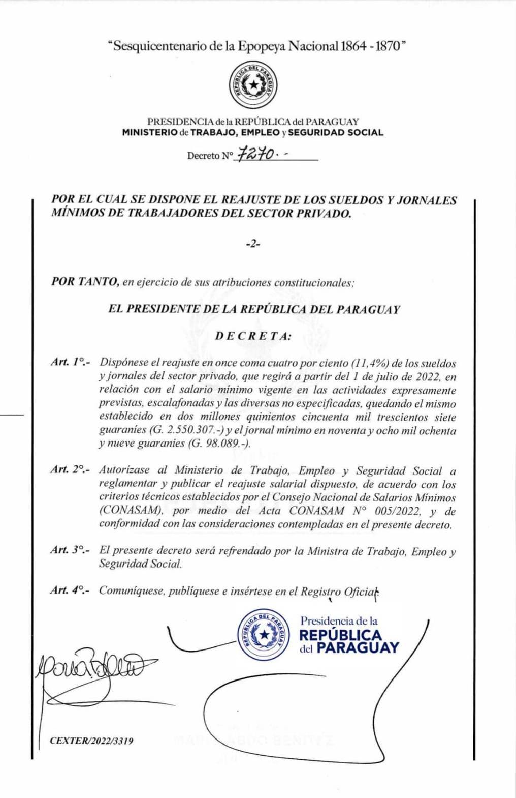 Aumento del salario mínimo a partir del 1 de julio