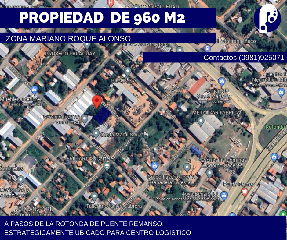 Propiedad de 960 m2 Ideal para Centro Logistico Zona IPS yrendague